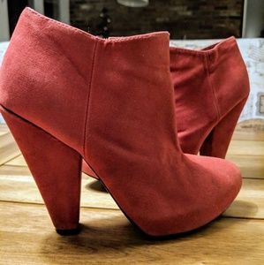 7.5 Red Suede Booties